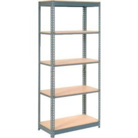 GLOBAL EQUIPMENT Heavy Duty Shelving 48"W x 12"D x 72"H With 5 Shelves - Wood Deck - Gray 717129